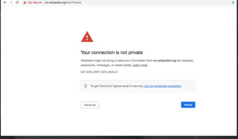 chrome says not secure'' but certificate is valid